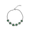 Pulsera circulo-Plata 925-Piedra zirconia blanca y verde-PU3014 conpiedra