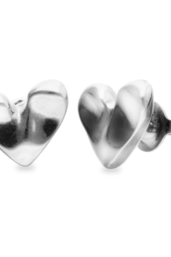 PENDIENTES DE CORAZÓN DE ALEACIÓN DE METALES BAÑADOS EN PLATA DE LEY Pendiente