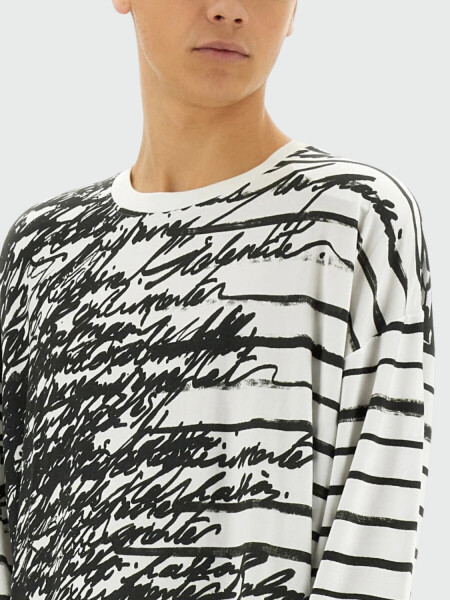 Balmain - Remera manga larga de algodón, Love Letter Blanco