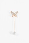 Broche prendedor mariposa perla dorado