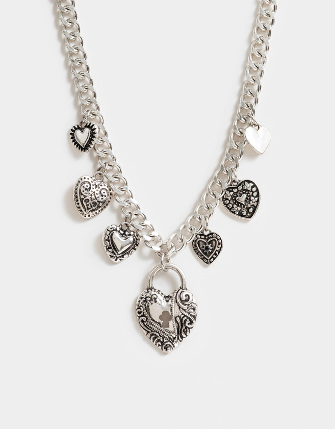Collares Cortos Collar Multidijes Antique - Plateado