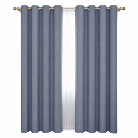 Set x2 Cortina Blackout 140x230 Cm Living Dormitorio Gris Azulado
