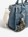 Bandoleras Bandolera Denim Con Charm - Azul Gastado