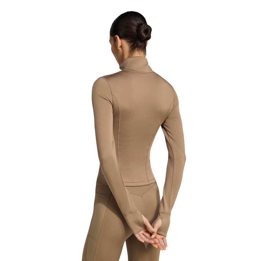 Campera de Mujer Adidas Optime Essentials We Zip Beige