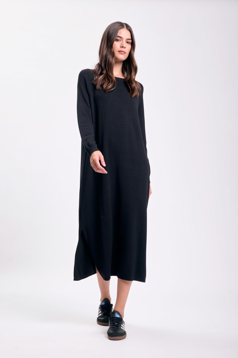 Vestido largo punto Negro
