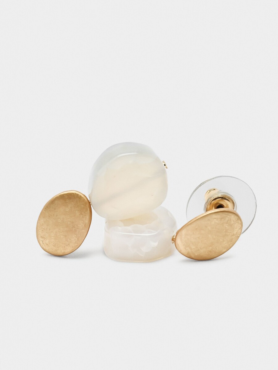 Pendientes Cortos Con Piedras verde