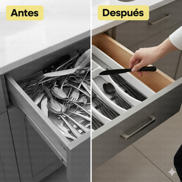 Set de 24 Cubiertos IMBACK IBK-HMJ077 | Acero Inoxidable con Cubertero Organizador de 6 Compartimentos Negro Mate Set de 24 Cubiertos IMBACK IBK-HMJ077 | Acero Inoxidable con Cubertero Organizador de 6 Compartimentos Negro Mate