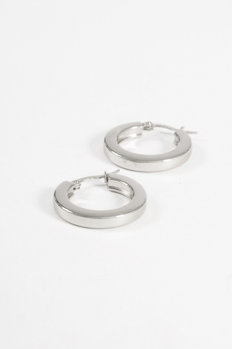 Aros geométricos 2,5 cm acero plateado