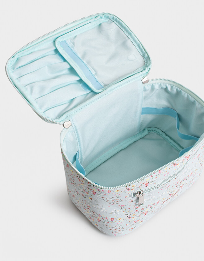 Porta Cosméticos Portacosméticos Cuerina Flores - Estampado Flores