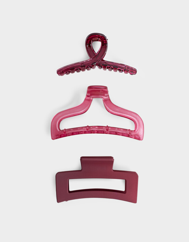 Broches Sets Set por 3 Set De Broches Combinados - Rojo Cereza