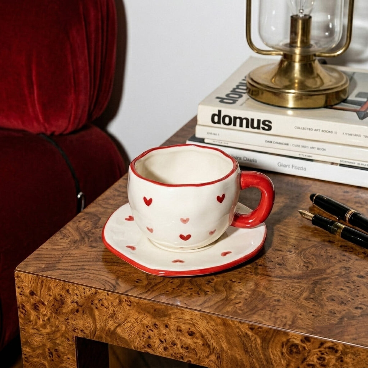 Taza de cerámica Corazones 320ml 