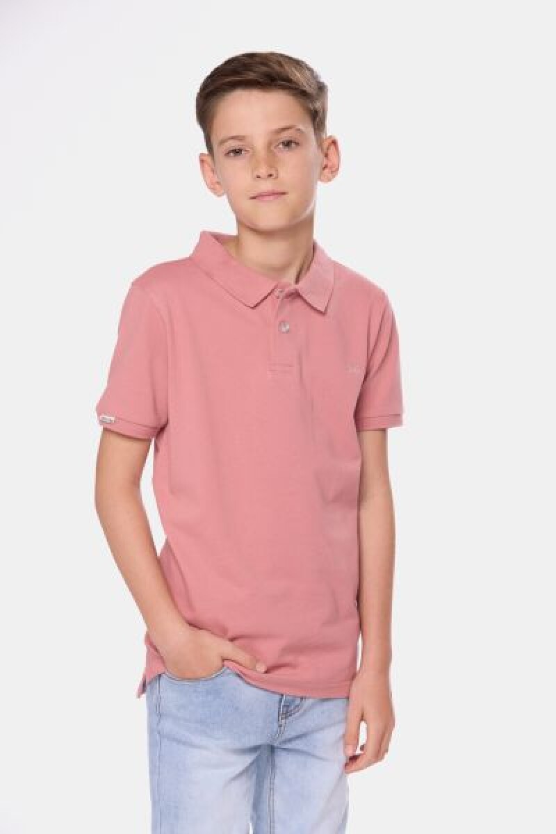 REMERA POLO PIQUE LISA - Coral 