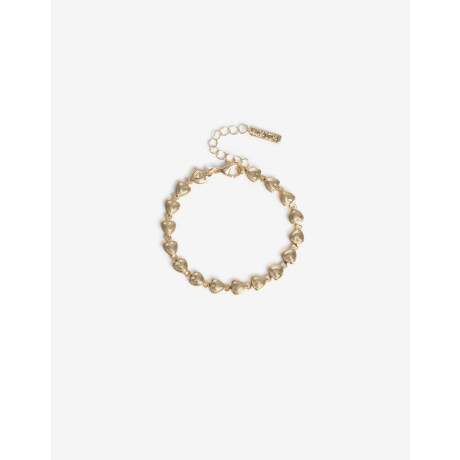 Pulsera Flexible Metal Corazones Dorado