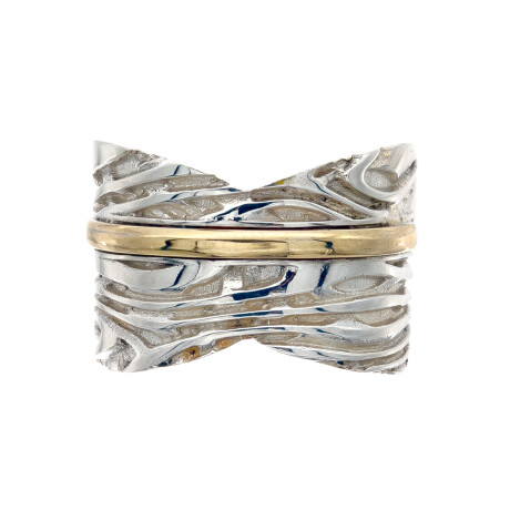 Anillo de plata 925 y double en oro 18 ktes. Anillo de plata 925 y double en oro 18 ktes.