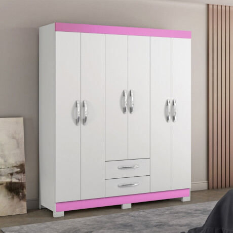 ROPERO 6 PUERTAS 2 CAJONES GUARDARROPA ARMARIO PLACARD CLOSET BLANCO - FLEX
