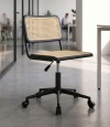 Silla de Escritorio Simil Rattan Negro