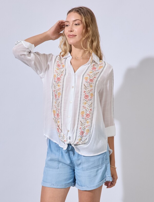 Camisa Flowers BLANCO/MULTI