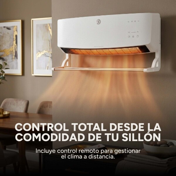 Caloventor Pared Goldtech 1500W 220V Accesorio Secado Ropa Blanco