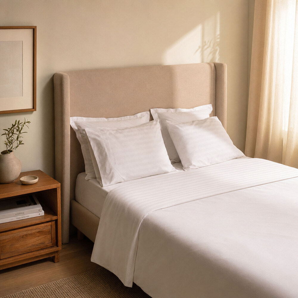JGO SÁBANAS KING ALGODON BLANCO HOTELERAS 500 HILOS