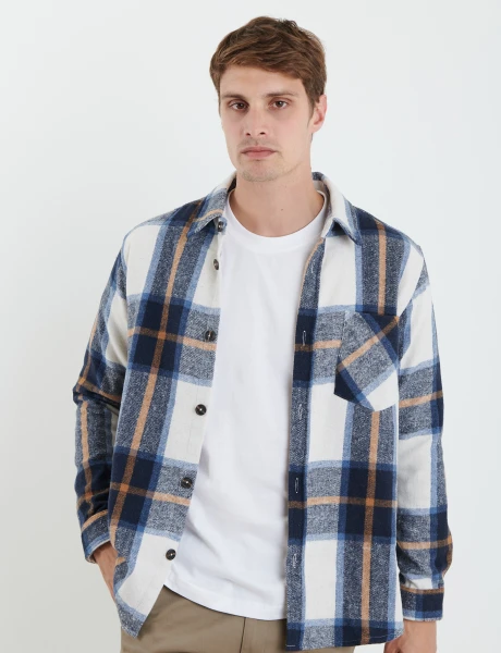 300563 SOBRECAMISA HARRY Azul Piedra / Blanco