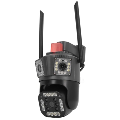 Cámara Triple Wifi Seguridad Exterior Nocturna 360 Exterior Color NEGRO