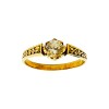 Anillo Solitario labrado-Oro bajo-Piedra circonia-AN8051 conpiedra