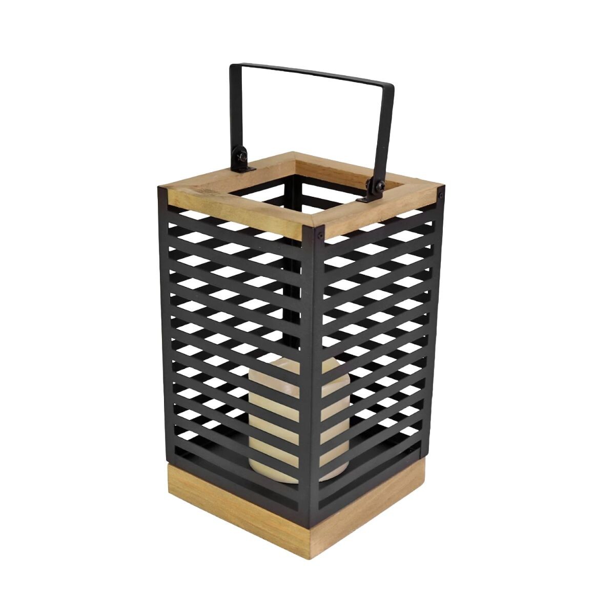 FAROL NEGRO COMB C/VELA LED MED 