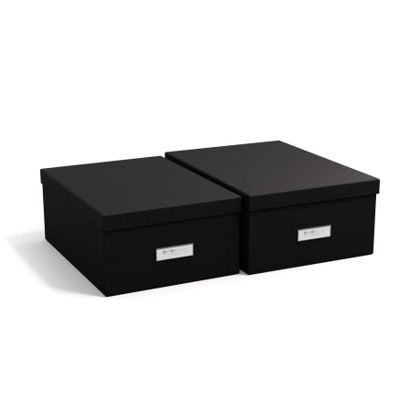 SET 2 CAJAS ORG C/TAPA PAPEL NEGRO ULRIKA