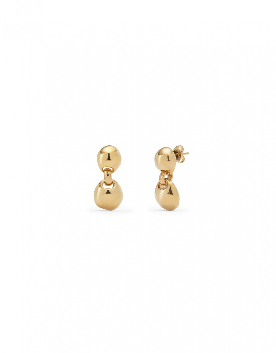 PENDIENTES EN ALEACIAÓN DE METALES BAÑADA EN ORO 18K CON BOLA PEQUEÑA - Pendiente 