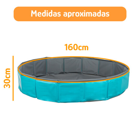 Piscina Plegable Multiuso 160x30cm PVC Estable y Segura Celeste