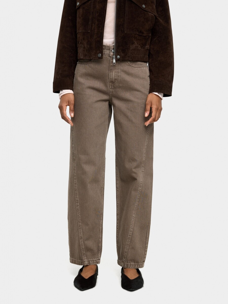 Pantalón Vaquero Baggy Balloon marron
