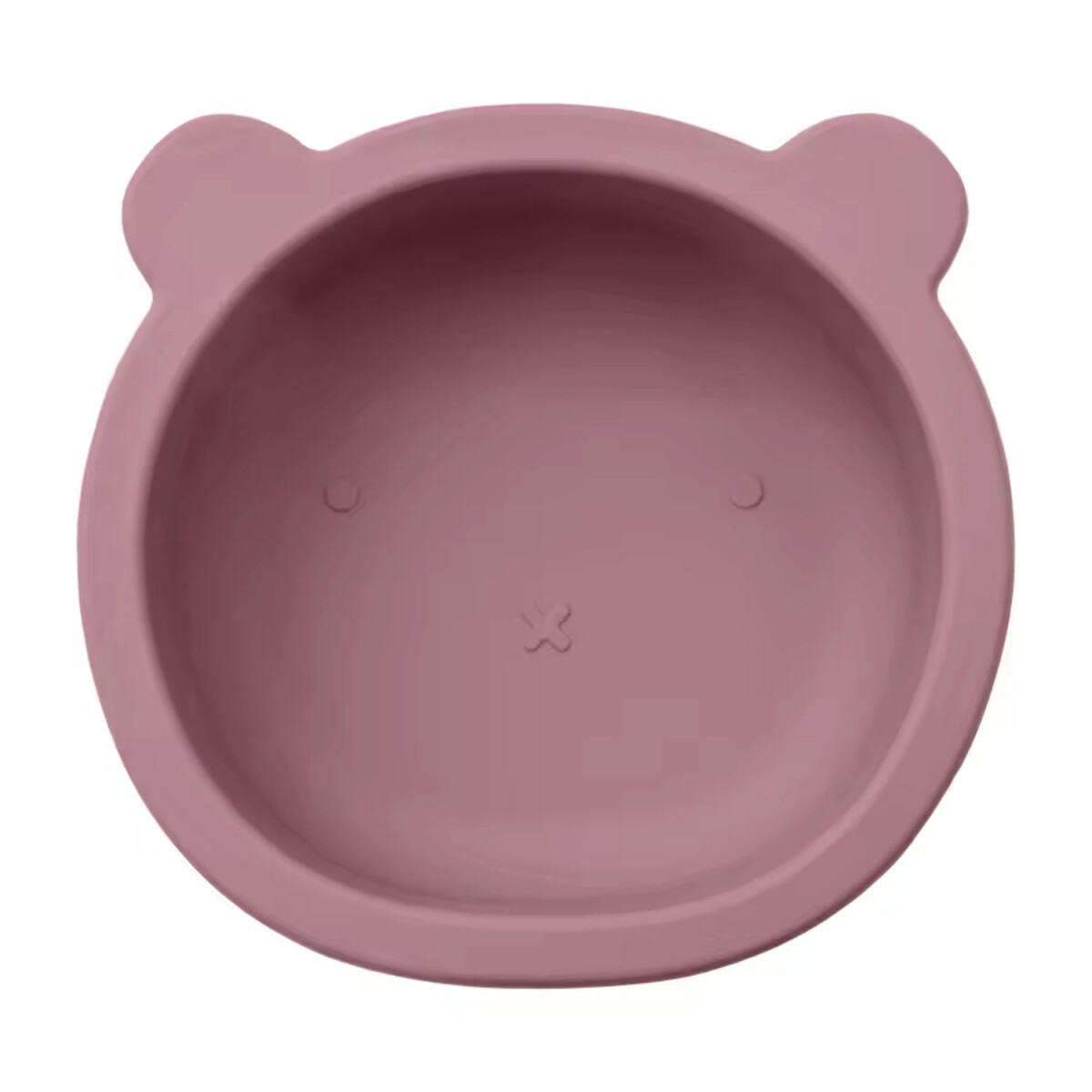 Bowl Tazón Irrompible Diseño Oso p/ Comida Bebé en Silicona - Rosa Viejo 