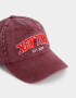 Caps Denim Gorra Efecto Lavado Bordada - Rojo Medio