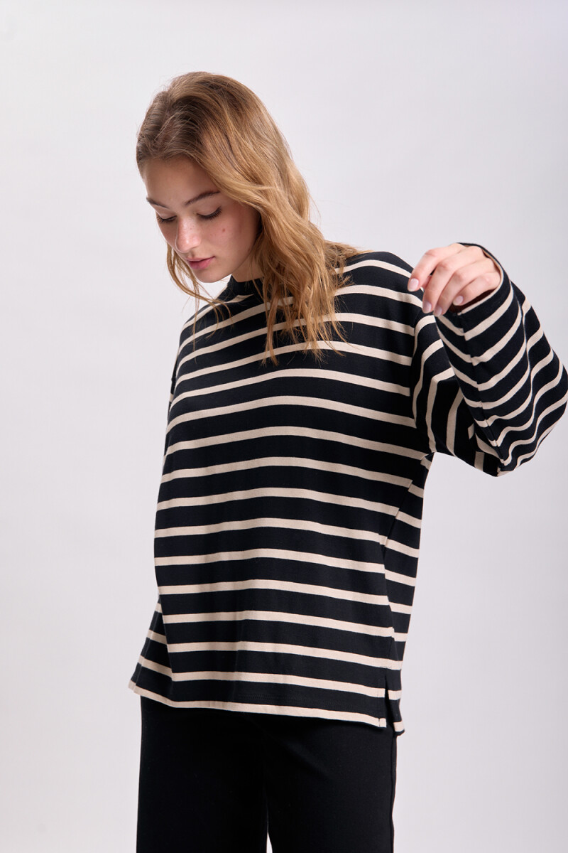 Remera rayas Negro