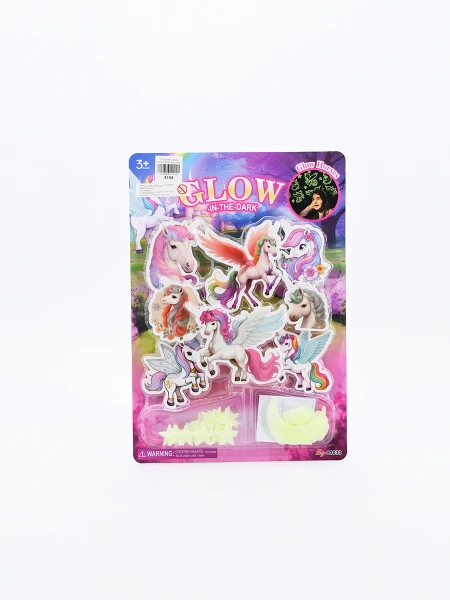 STICKER BRILLAN OSCURIDAD UNICORNIO VIOLETA