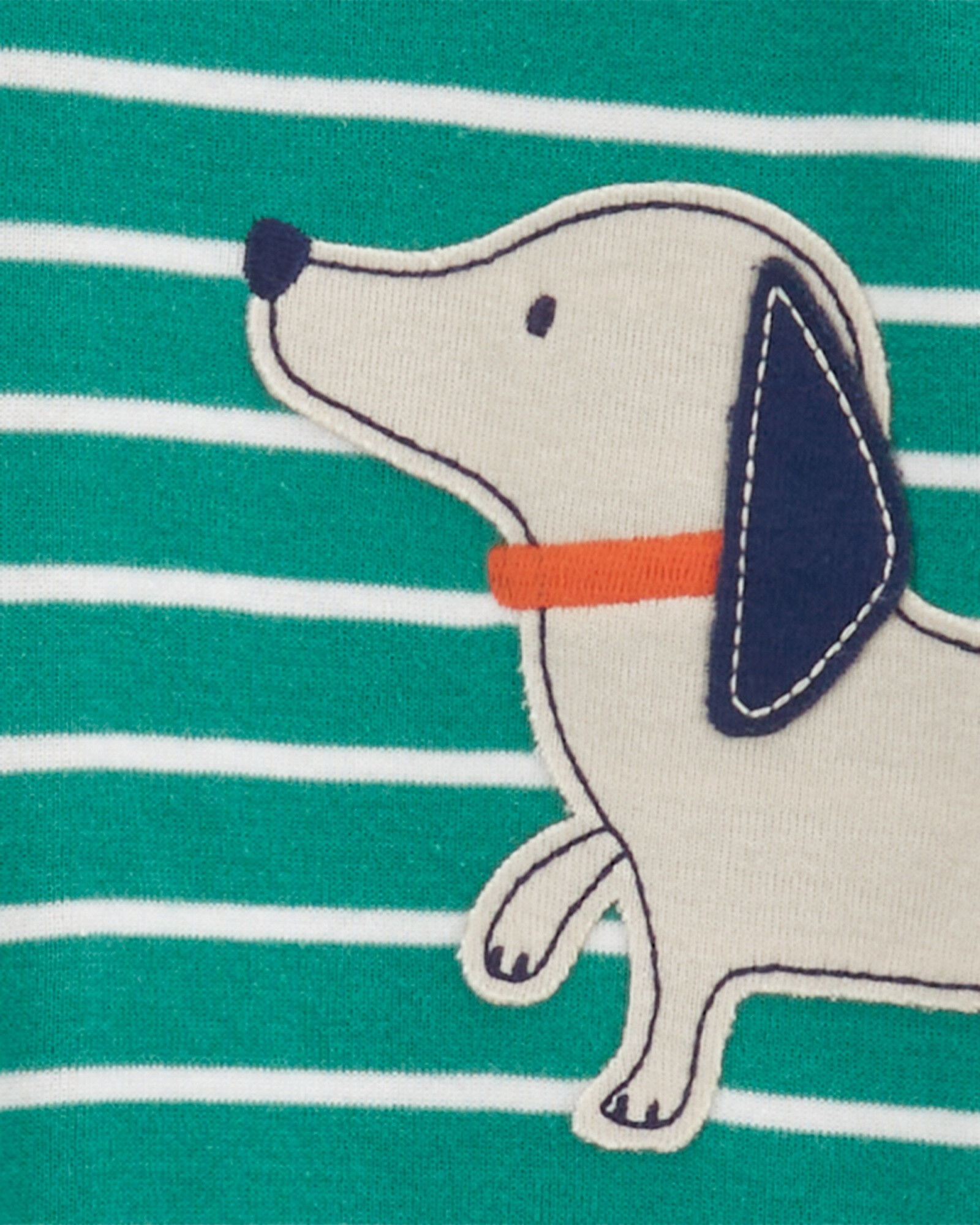 Pijama una pieza de algodón, verde, estampa perro. Talles 2-5T Sin color