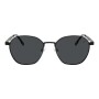 Lentes De Sol Ultralight Redondo De Acero Inoxidable Negro/Negro