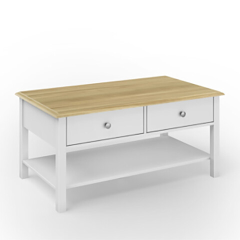 MESA LIVING SSL CENTRO -CH170021BT- 2 Caj.-Blanco Patina Sin color