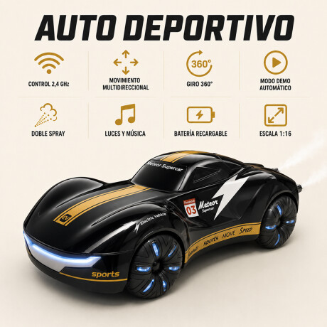 Auto deportivo a control remoto Negro