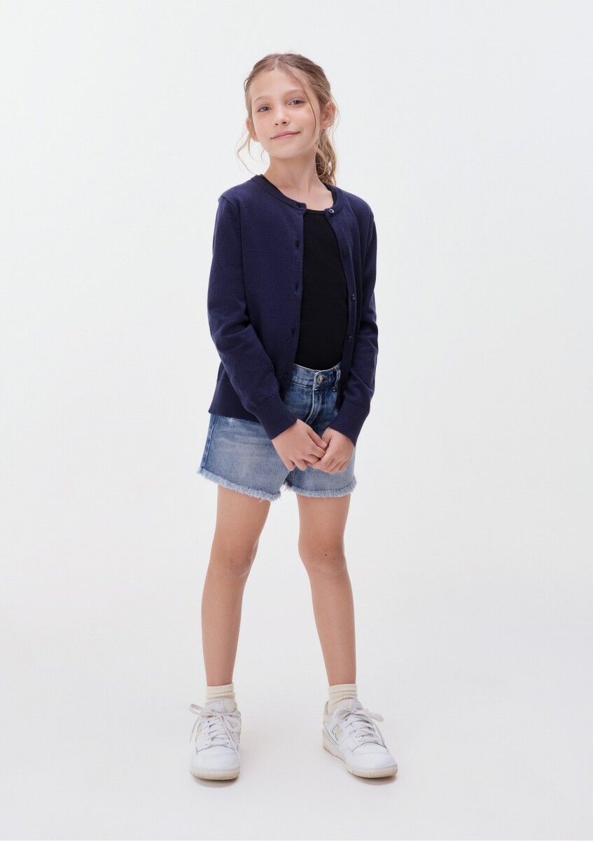 CARDIGAN FEM - AZUL OSCURO 