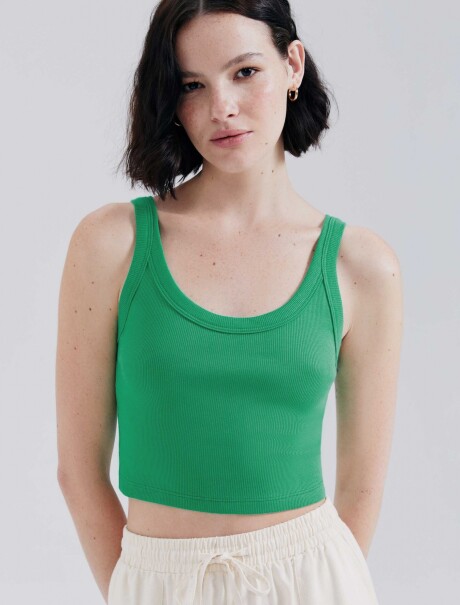 MUSCULOSA CROPPED BÁSICA VERDE