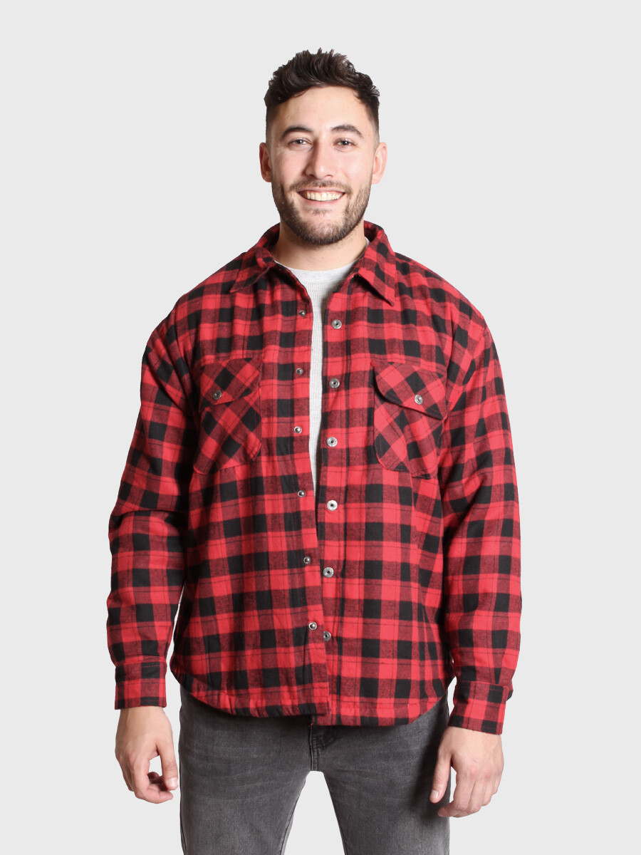 Sobrecamisa de Franela con Corderito - Rojo/Fantasia 1 