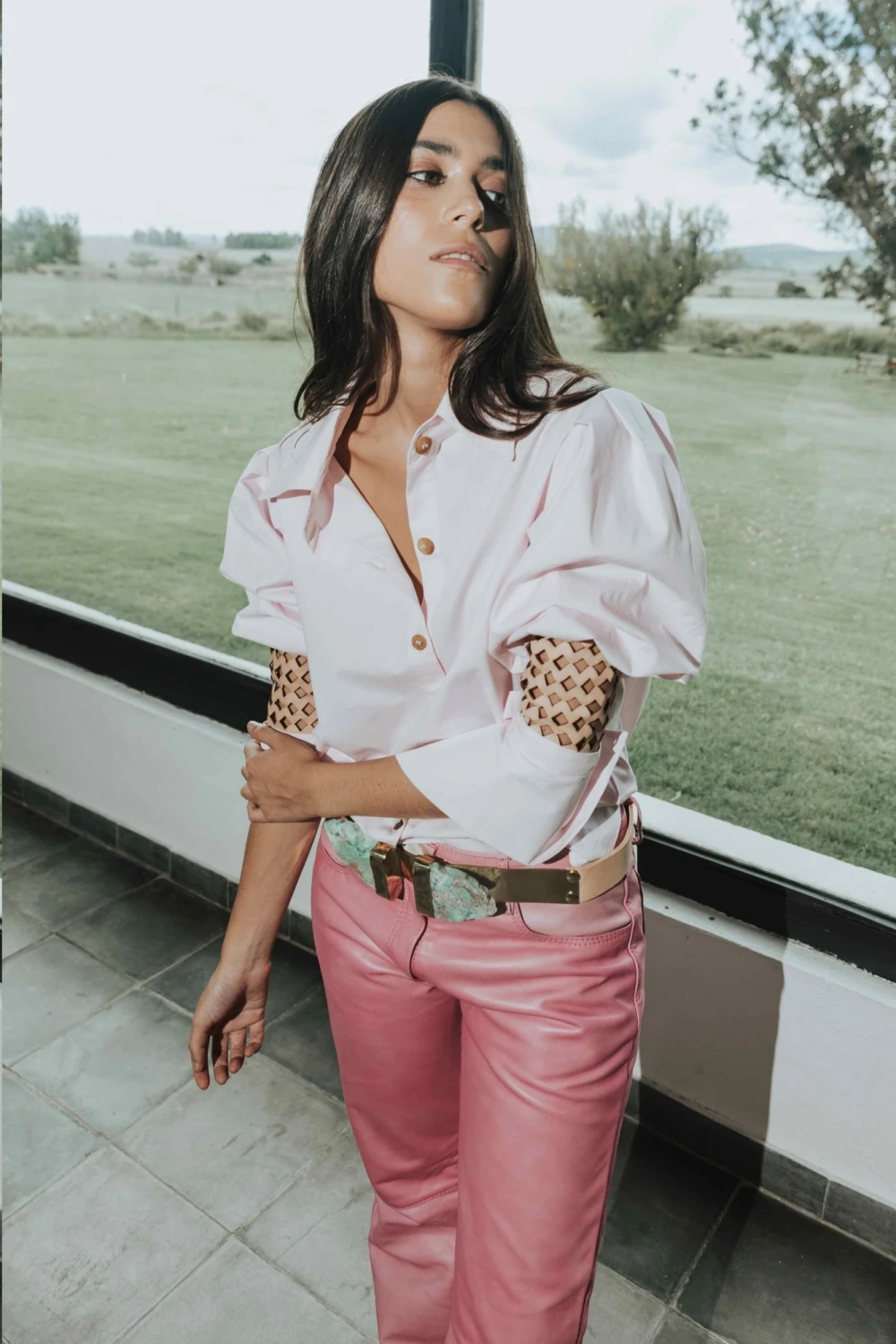 Leather jeans