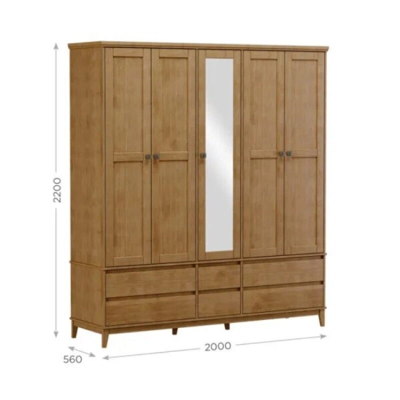 Ropero 5 Puertas 6 Cajones Con Espejo Ouro 2253-o Freijo Ropero 5 Puertas 6 Cajones Con Espejo Ouro 2253-o Freijo