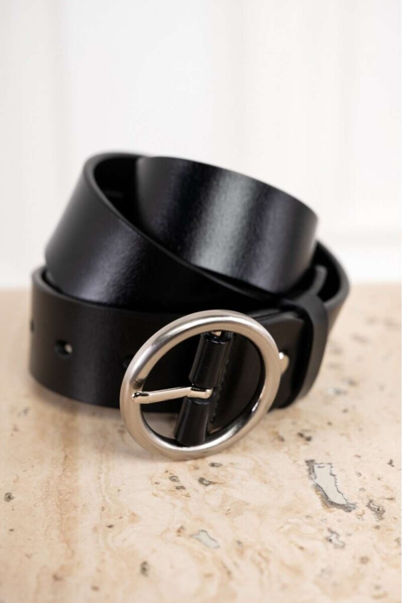 Cinto Hebilla Redonda - Negro 