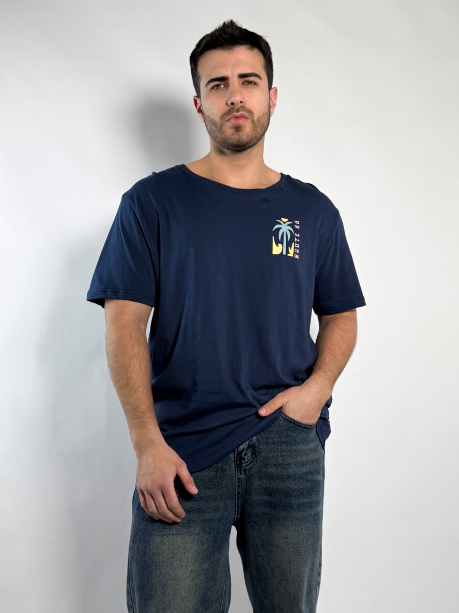 Remera oversize con estampa Mayer - Azul 