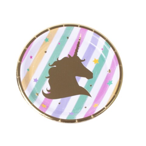 OUTLET Platos descartables unicornio x 10 pcs 18cm diametro Outlet Platos Descartables Unicornio X 10 Pcs 18cm Diametro