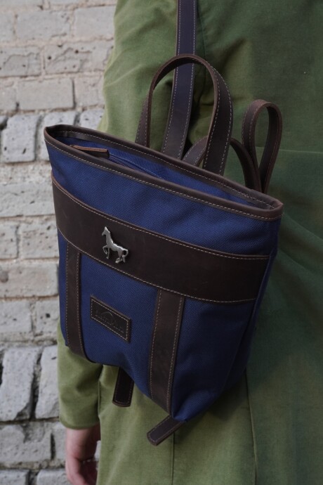 Mini Mustang Backpack Chocolate / Azul