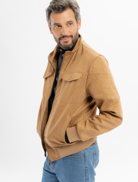 Campera suede Milan camel