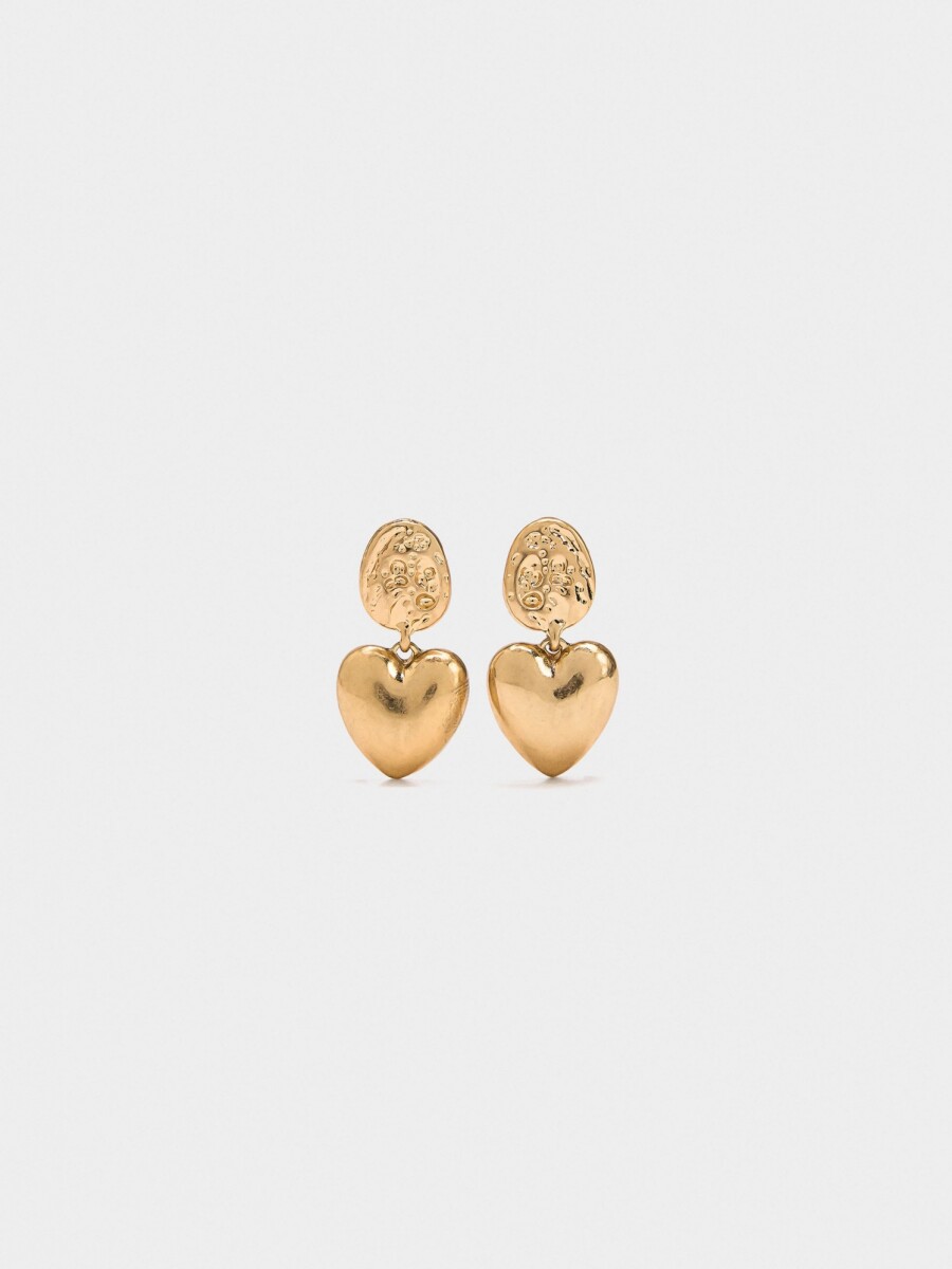 Pendientes Con Corazones dorado